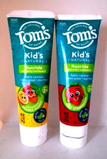 Tom's Kid's Natural Flouride Toothpaste (2 Pk) - Orange Mango & Silly Strawberry