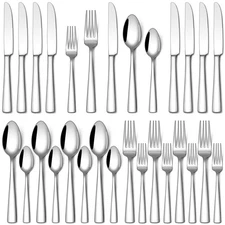 20 Piece Silverware Set, Food-Grade Stainless Steel Flatware Sets for 4 Mirro...