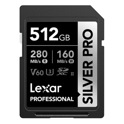 SILVER PRO SD Karte 512GB, UHSII SD Speicherkarte, V60, U3, C10, bis zu 280MB...