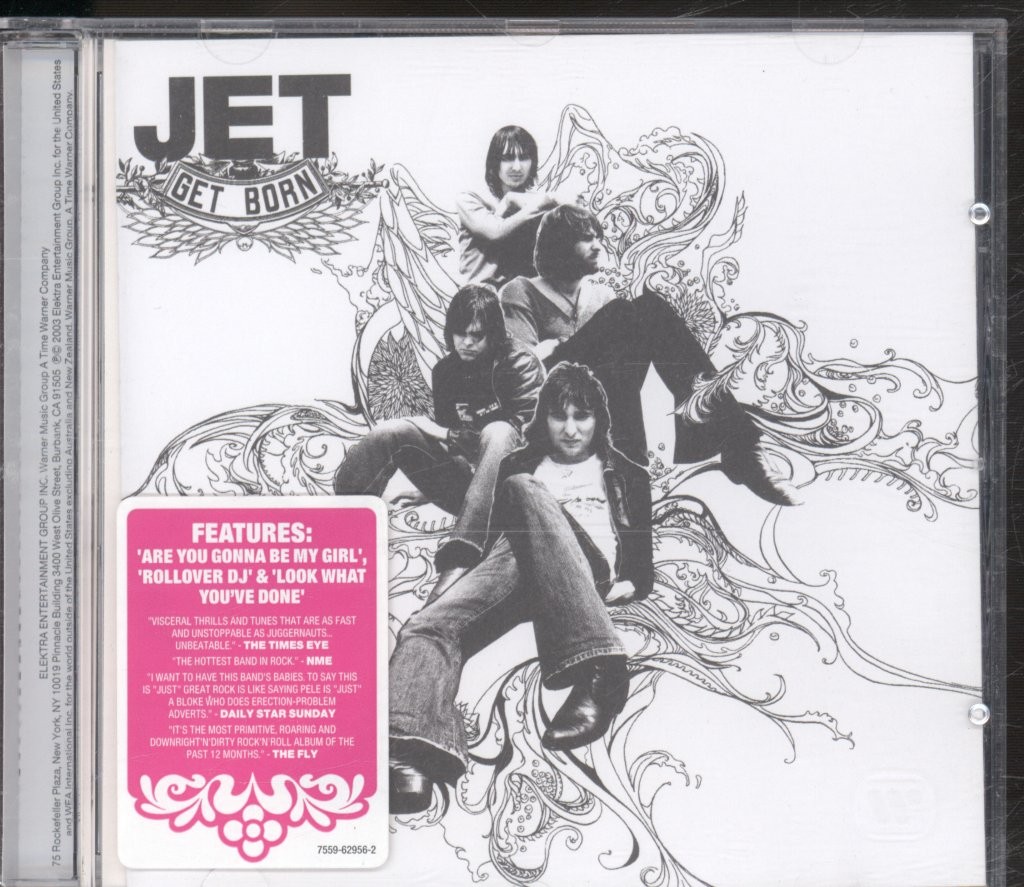 Jet (2000 Indie Group) Get Born CD Europe Elektra 2004 Has info sticker on front