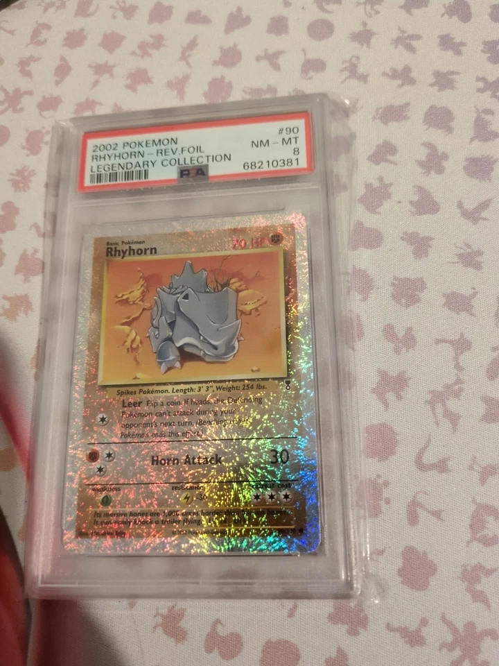 Pokemon Legendary Collection Reverse Holo Foil Rhyhorn 90/110 PSA 8 NM-MT - Image 2 of 4