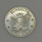 1991 Sunshine Mining American Eagle 1 Troy Oz 999 Fine Silver Round Toned