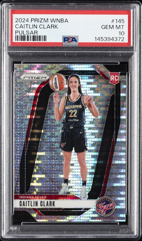 2024 PANINI PRIZM WNBA PULSAR #145 CAITLIN CLARK ROOKIE RC /499 PSA 10