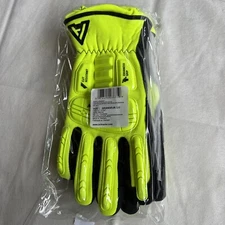 Ansell 46-551 Rescue Gloves,hi-Viz Yellow,L,PR, Black Size L