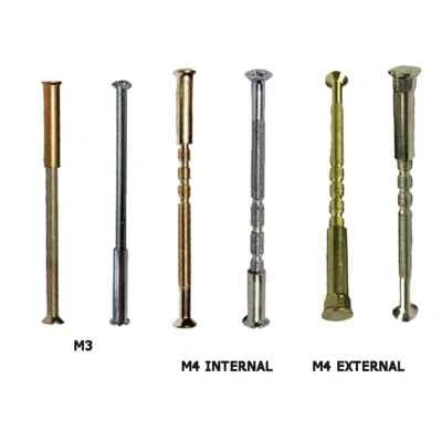 UNIVITI M3 M4 Door Handle Screws - Brass/Chrome Connecting Bolts for Handles - Pack 1-50