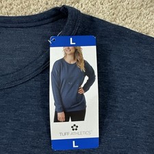 Tuff Athletics Women's Top L Blue Sweater Long-sleeve NWT
