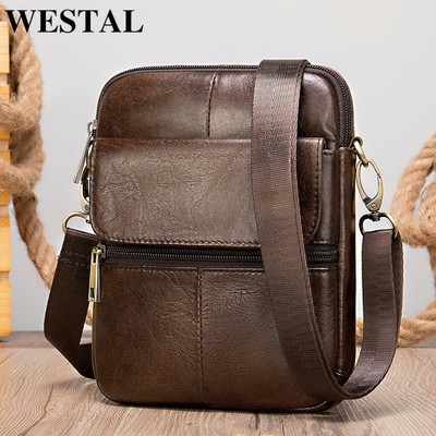 real leather man bag