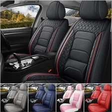 Waterproof Nappa Leather Car 5 Seat Covers Full Set Interior Protector Universal