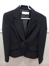 TAHARI ARTHUR S. LEVINE WOMENS SOLID BLACK DRESS JACKET SIZE 8 ONE BUTTON CLOSE
