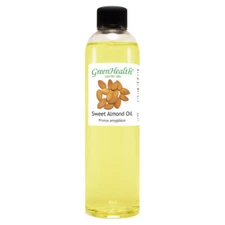 Almond Sweet Carrier Oil - 8 fl oz - Clear Plastic Bottle w/ Cap - GreenHealth