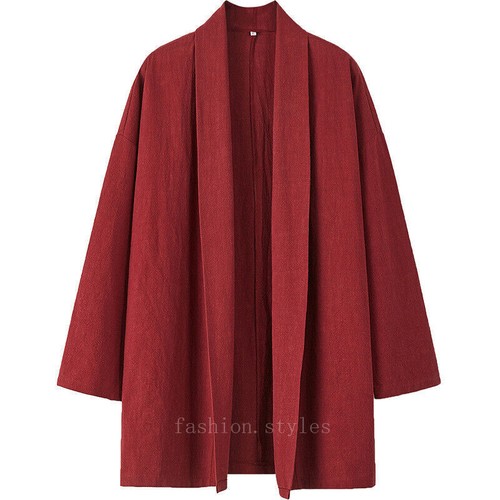 Chinesischer Stil Herren Strickjacke locker taoistisch Umhang Cape Baumwolle Leinen Mantel Oberbekleidung - Bild 5 von 28