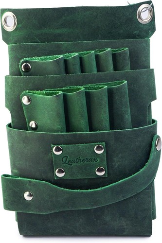 Leather Scissor Holster with Belt – Leatherax Professional Barber Tool Pouch