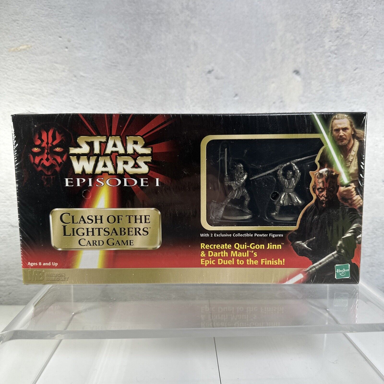 Star Wars Qui-Gon Jinn & Darth Maul Lightsaber Card Game inclu 2 Pewter Figures