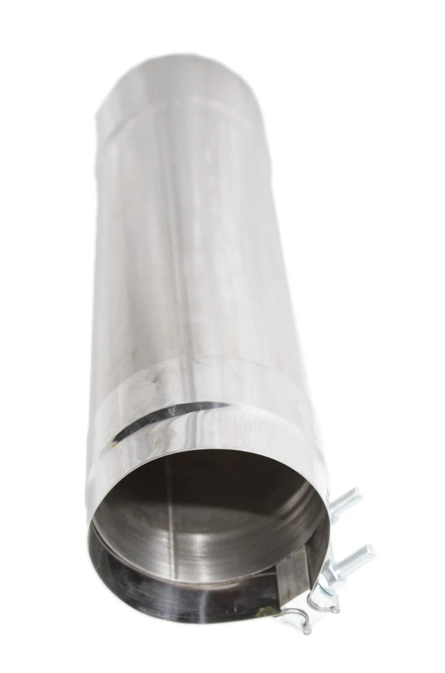 Tubo de escape recto de acero T409 SS 5,0" ID a 5" OD X17" de longitud con abrazadera Foto 2 de 4