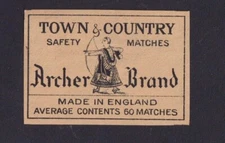 Antique Match Tag Sweden BN173674 Archer UK Average 60