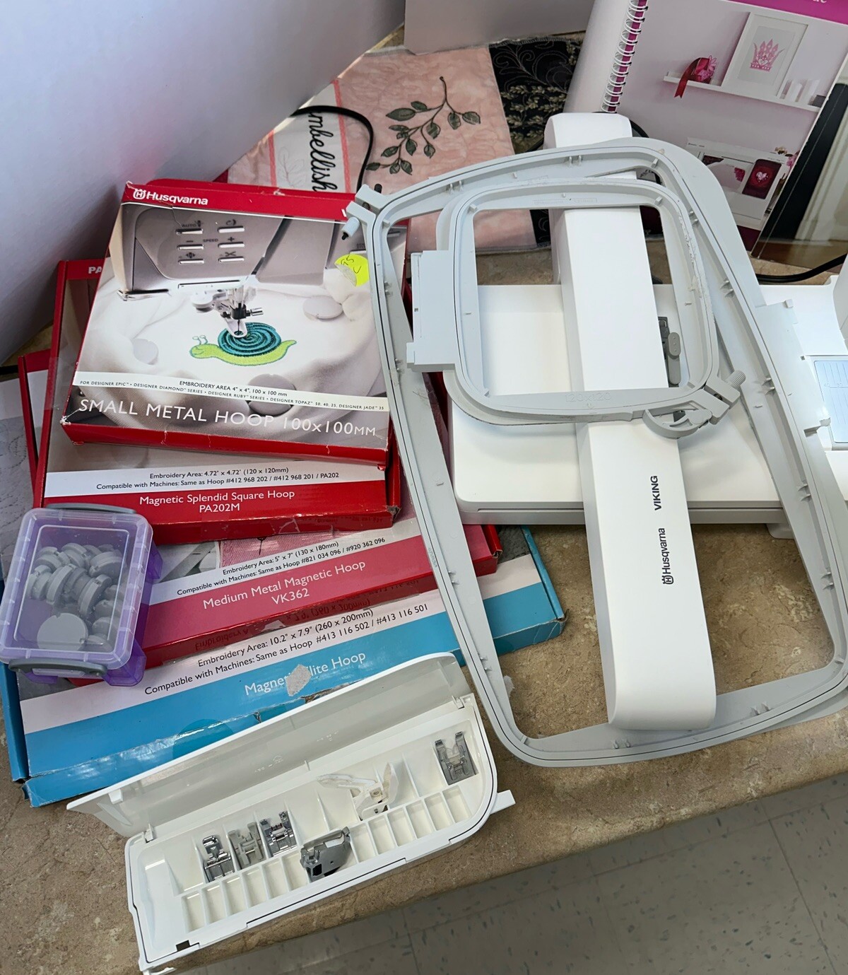 Husqvarna Viking Designer Ruby Royale Sewing & Embroidery Machine eBay