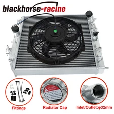 3 Row Aluminum Core Radiator & 10" Slim Pull Push Cooling Fan For Civic Integra