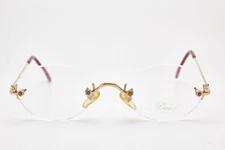 🤓 Vintage DESIL Glasses PANAMA 14K R.GOLD Frame Oval Rimless 90s👓Unisex