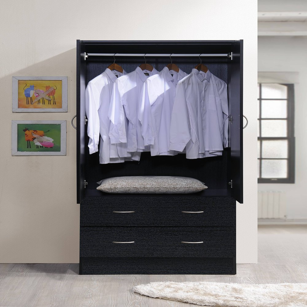 Comoda Ropero Grande Con 2 Cajones Y Puerta Cajonera Para Guardar