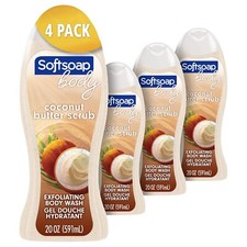 Softsoap Body Wash, Coconut Butter Scrub Body Wash, Exfoliating Body Wash, 20 Oz