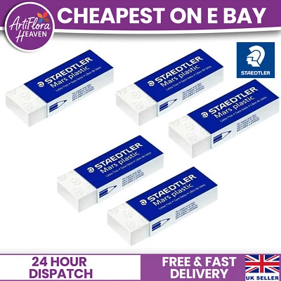 5 x Staedtler Mars Plastic Pencil Eraser Rubbers School Office Drawing