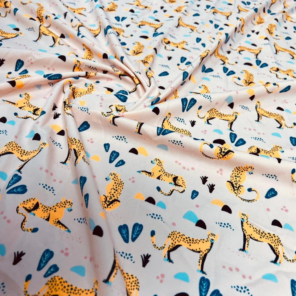 Tigers background Baby Pink Print Nylon Spandex Fabric 4 Way Stretch - Image 3 of 4