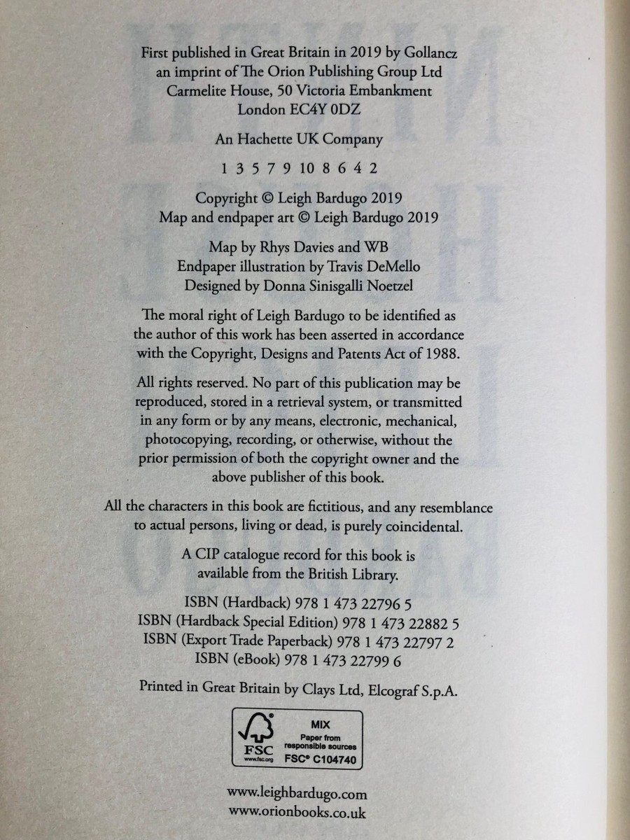 Ninth House by Leigh Bardugo Waterstones Signed Edition Bonus