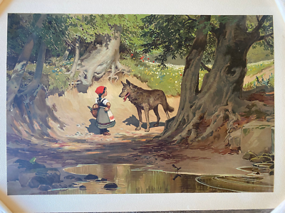 てぃんくる 版画 LITTLE RED RIDINGHOOD 7/30 真作保証 Antique Little Red Riding Hood Litho Paul Hey 19