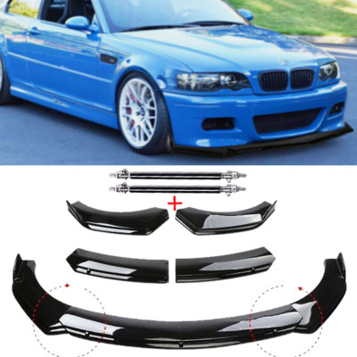 For BMW 3 Series E46 M3 E90 E91 E93 Front Bumper Lip Strut Rods Spoiler Splitter