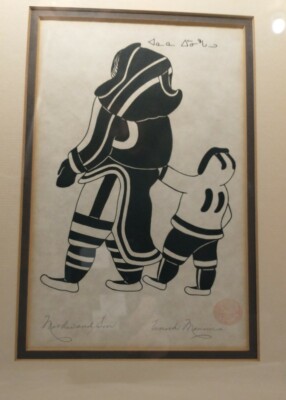 Inuit Canadian ''Mother and Son'' Enook Manomie Limited Ed 1979 Native Silk Screen