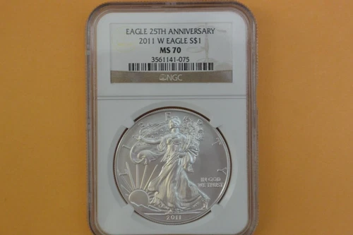 2011 W (BURNISHED) AMERICAN SILVER EAGLE NGC MS70