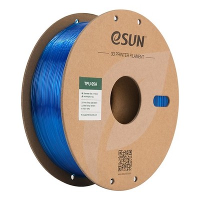 eSUN TPU-95A Filament, 1,75mm, 1kg - Farbton: Transparent Blue