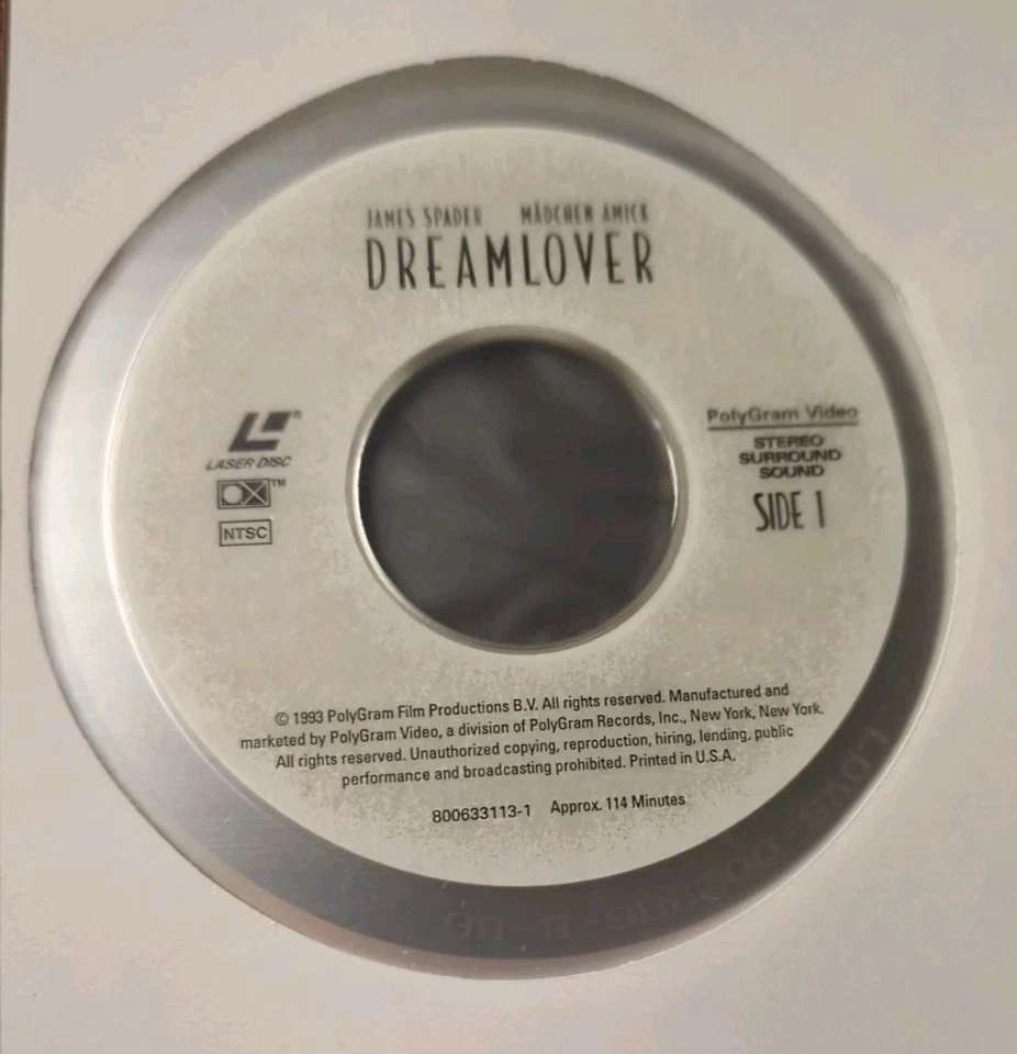 DREAMLOVER Laserdisc LD (Widescreen, 1993) James Spader Madchen Amick VG+ fr/shp - Image 2 of 4