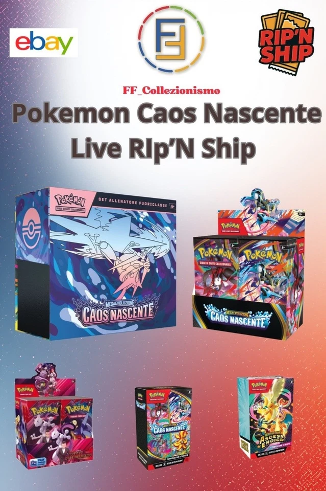 [ LIVE ] [ RIP'N SHIP ] Aste Buste da Display di Pokemon Caos E Rivali