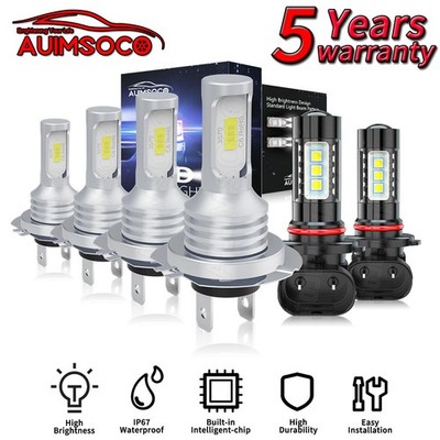 For Mercedes-Benz CLK320 2004-2005 LED Headlights Kit Hi-Lo Beam+Fog Light Bulbs