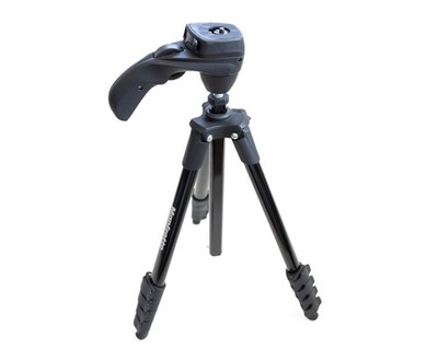 Manfrotto MKCOMPACTACN-BK Compact Action Aluminium Tripod with Hybrid Head -...