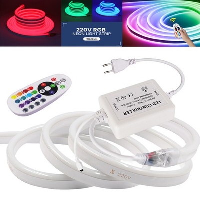 1-25m Neon LED Strip Streifen 230V Dimmbar RGB Flex Schlauch diffus Lichtband DE