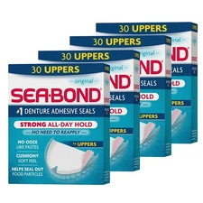 Sea-Bond Secure Denture Adhesive Seals, Original Uppers, Zinc-Free, All-Day-Hold