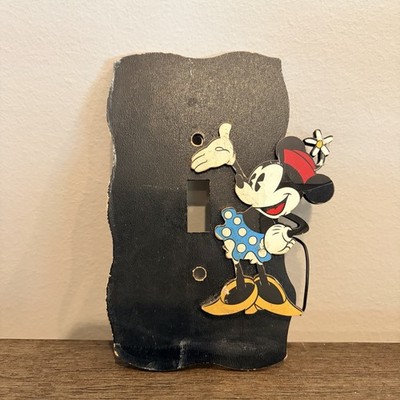 Vintage 1998 Disney Co. Minnie Mouse Black Switchplate Cover - Figi 