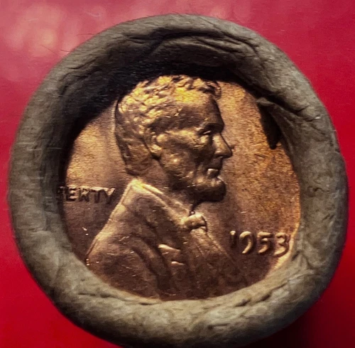 1953-P OBW OLD BANK WRAP ROLL BU UNCIRCULATED LINCOLN WHEAT CENT PENNIES