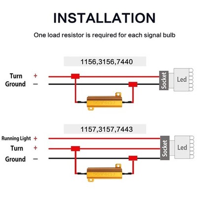 10Pcs Set 50W LED Load Resistors - Blink Error Fix#