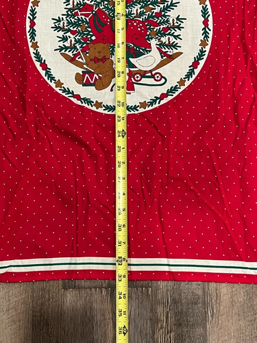 Vintage Red Christmas Tree Bear Country Goose Kitchen Apron Handmade - Picture 7 of 8