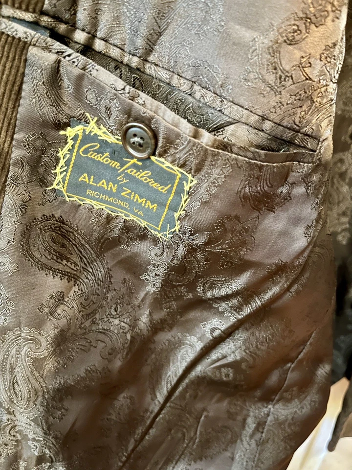 Chaqueta Blazer Abrigo De Colección Adolfo 52R Marrón Chocolate Pana Para Hombre Traje Deportivo Foto 4 de 4