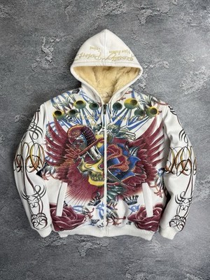 Really Point Drip Y2K Fur Rhinestones Full Skull Print Zip Hoodie