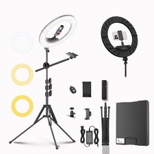 55W18 45cm Ring Light Kit 6700K Dimmable Tripod Stand