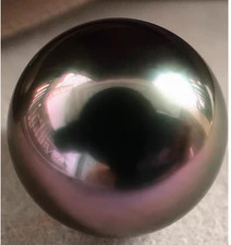 Huge 17-18mm South Sea Genuine black peacock purple Round Loose Pearl Undrilled