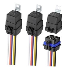3Pcs 5Pin 12V 40/30 Amp Waterproof Relay Switch Harness Set, SPDT Automotive