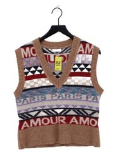 Suncoo Damen Pullover L Multi 100% Wolle V-Ausschnitt Weste