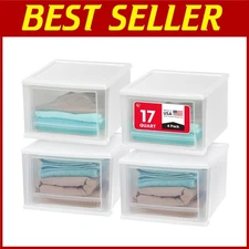 Kitchen Storage Drawer, Under Sink Organizer, 4-Pack