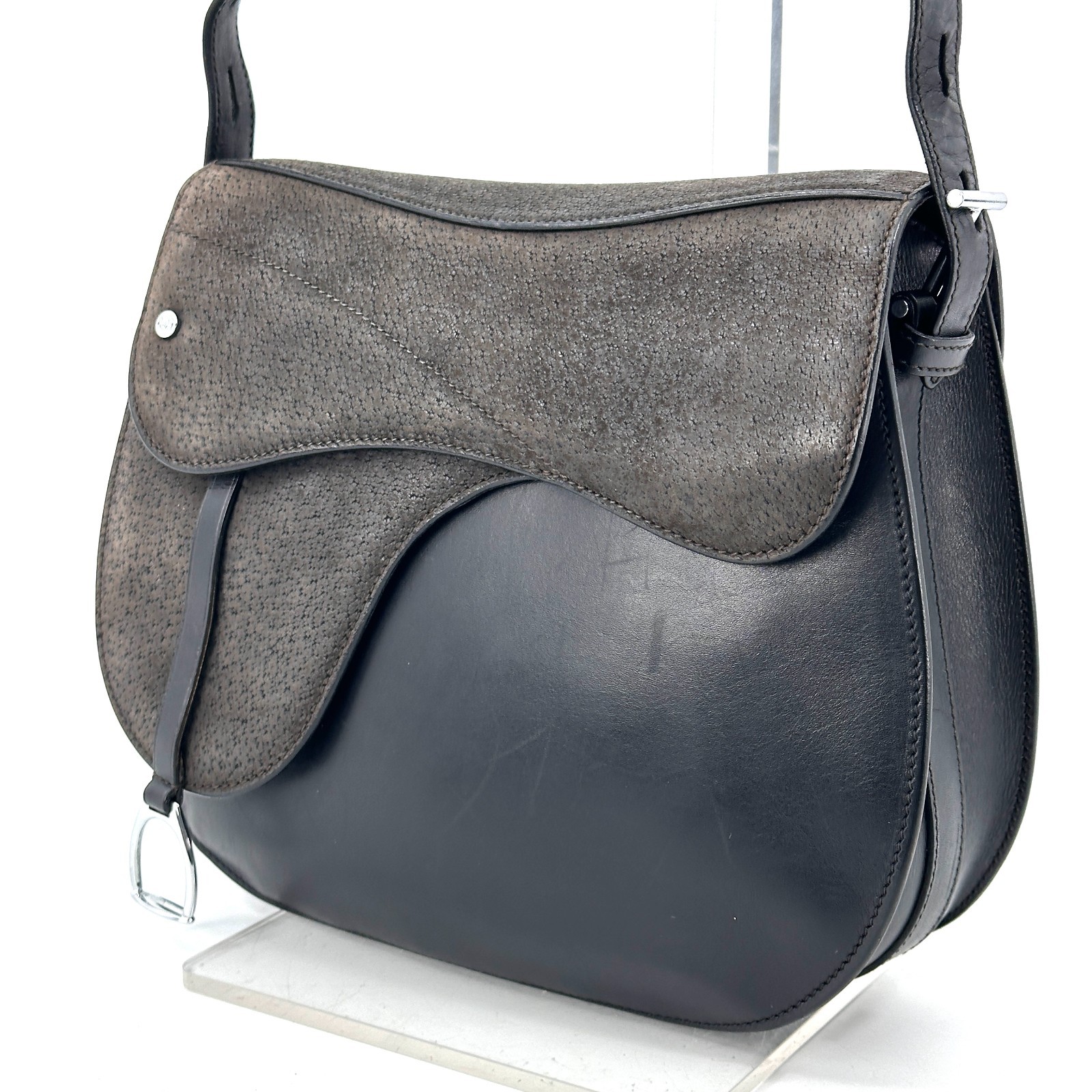 Rara borsa a tracolla Gucci vintage a tracolla in pelle nera